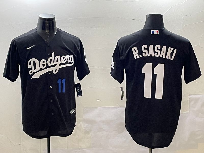 Men Los Angeles Dodgers 11 R.Sasaki Black Game 2025 Nike MLB Jersey style 3